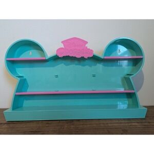Disney Doorables Wall Display Shelf Teal Pink Collector Case Stand Hanging